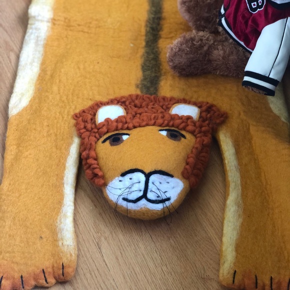 KIDS RUG CHILDREN ANIMAL LION WOOL RUG - Picture 5 of 5
